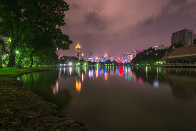 Reflection of buildings in water