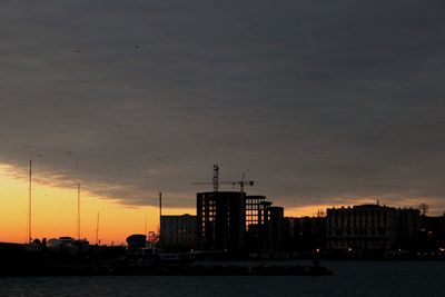 View of city at sunset