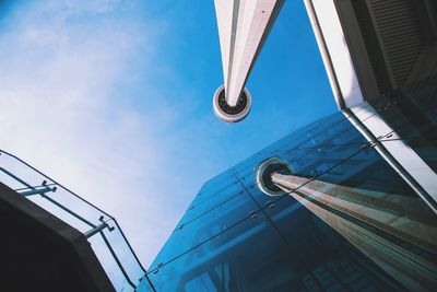 Low angle view of modern building against sky