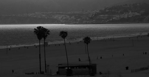 Scenic view of sea against sky at dusk