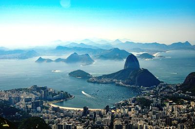 High angle view of city