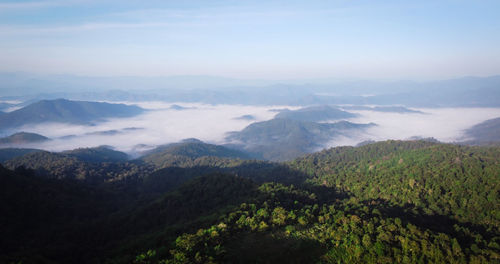 High angle view of landscape against sky