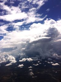 Aerial view of landscape against cloudy sky