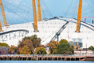 Close up view of the millennium dome in london, england.