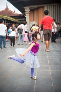 Side view full length of girl dancing