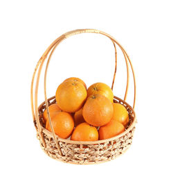 Close-up of oranges in basket