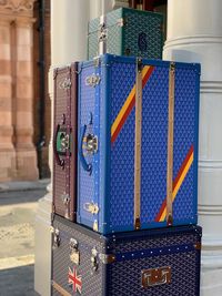 Close-up of trunks at goyard 