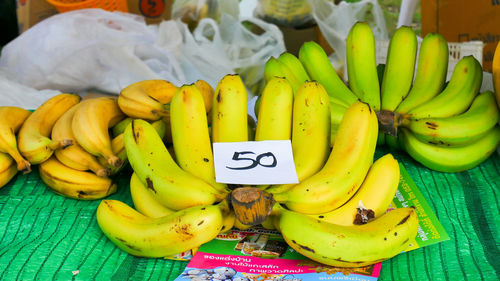 Close-up of bananas for sale at market stall