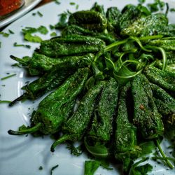 High angle view of chopped vegetables in plate