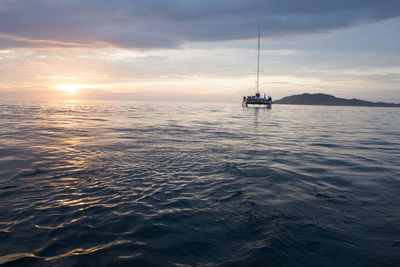 Scenic view of sunset over sea