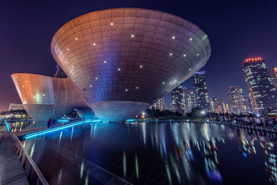 Illuminated city at night