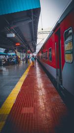 Train at railroad station platform