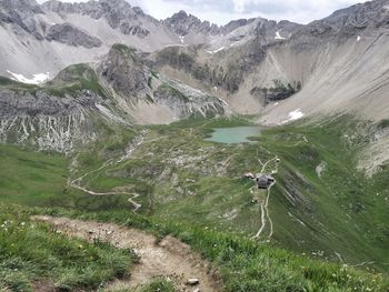 High angle view of mountain landscape