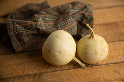 High angle view of fruits on table