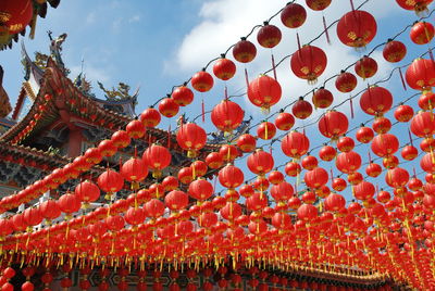 Low angle view of temple against sky