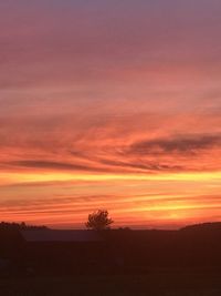 Scenic view of dramatic sky during sunset