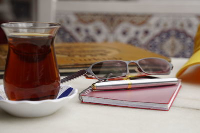 Close-up of drink on table