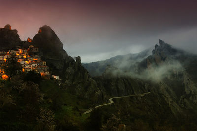 Scenic view of mountains against sky