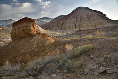 Scenic view of rocky mountains against sky