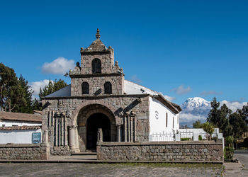 Exterior of building against blue sky