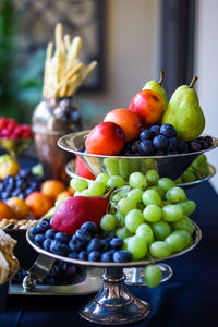 Close-up of fruits in bowl on table