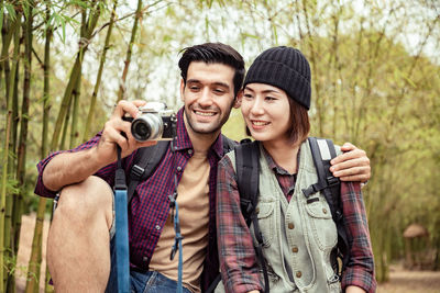 Portrait of a smiling young couple