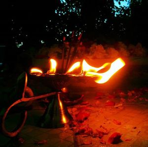 Fire in dark room