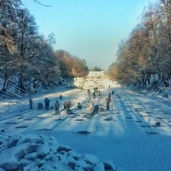 Scenic view of snow covered landscape