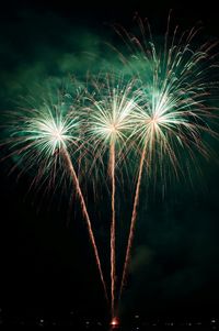 Low angle view of firework display