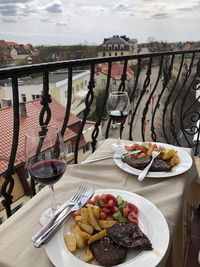 Food on table at restaurant