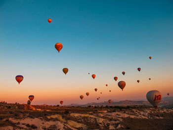 Hot air balloons flying in the sky