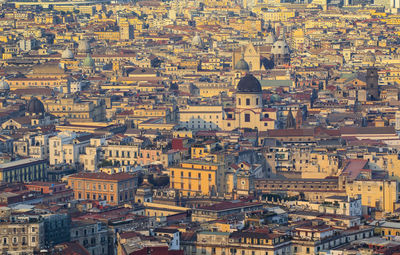 High angle view of buildings in city