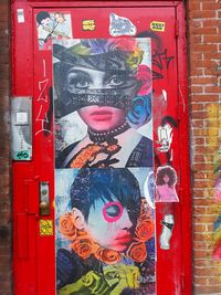 Close-up of graffiti on wall