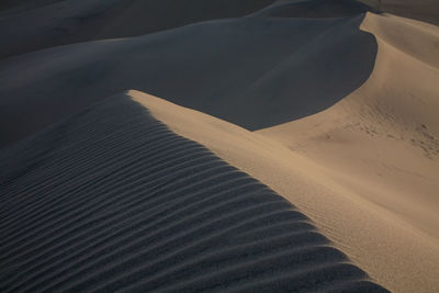 High angle view of sand dune in desert