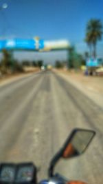 Road seen through car windshield