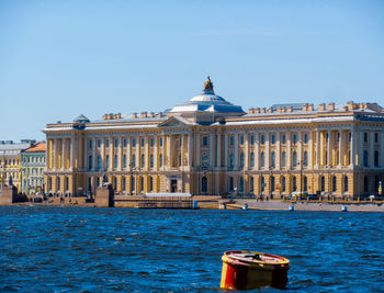 View of building against clear blue sky