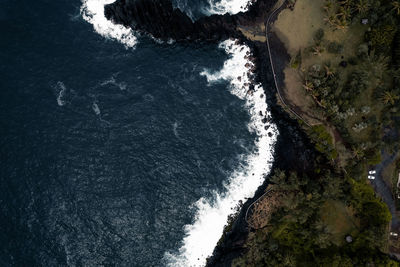 High angle view of beach