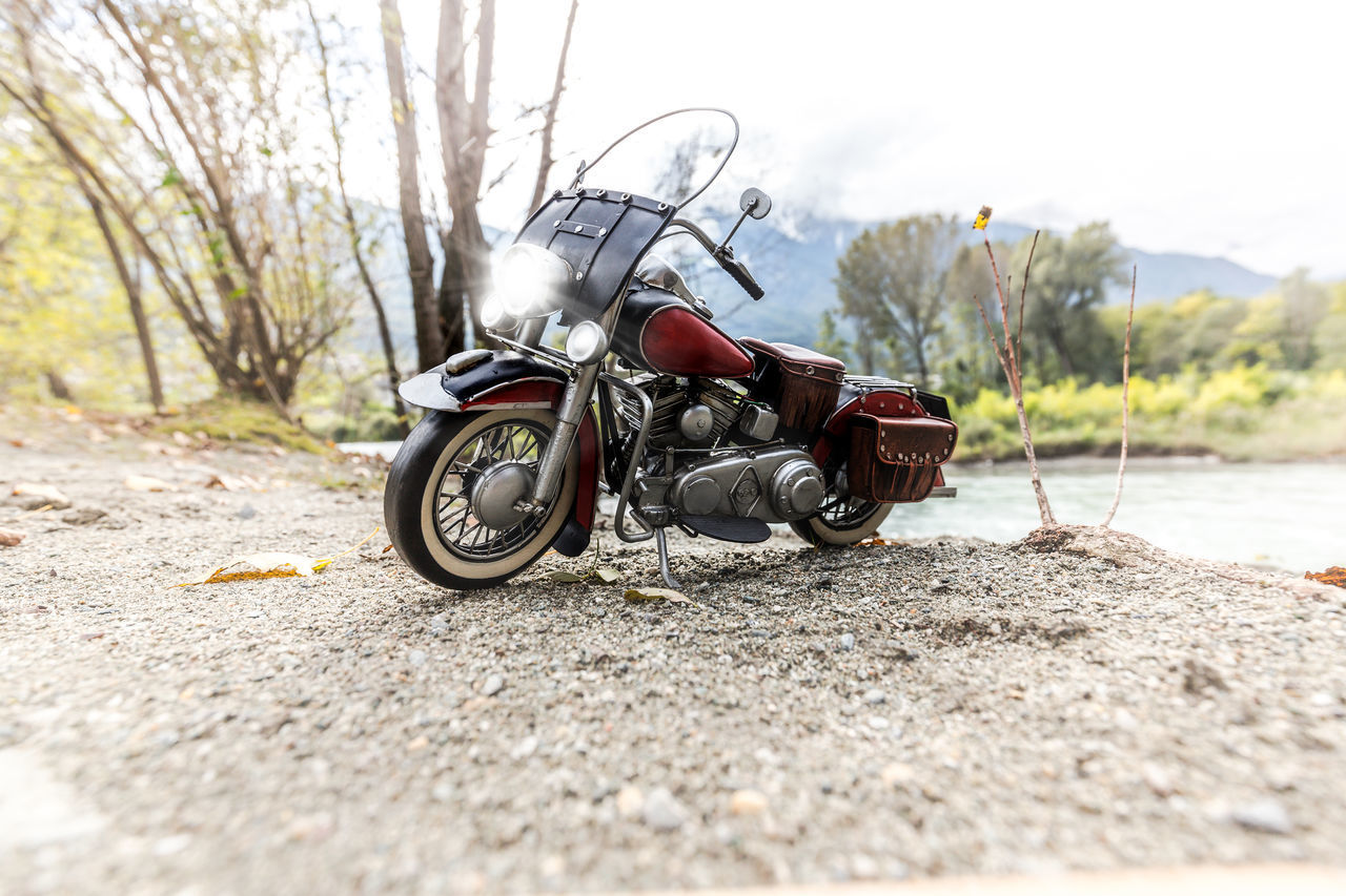 CLOSE-UP OF BICYCLE ON ROAD