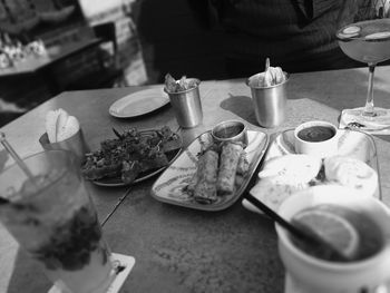 Close-up of food on table