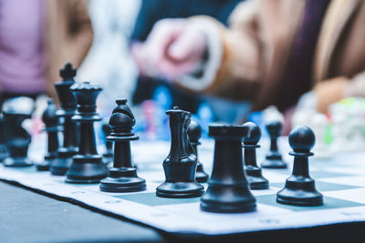 Close-up of chess pieces