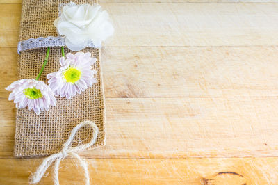 Close-up of flower bouquet on table