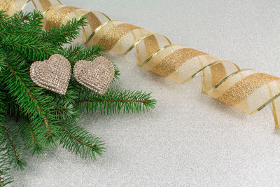 High angle view of christmas tree