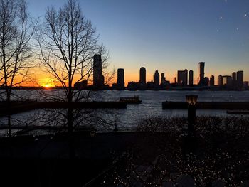 View of river at sunset