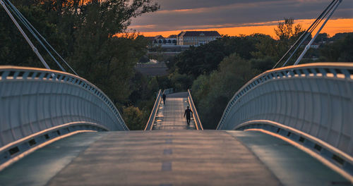 Road thru bridge with view on achlosshof in austria