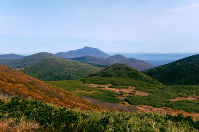 Scenic view of mountains against sky