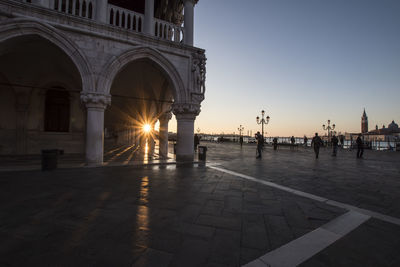 Low angle view of doges palace - venice against sky during sunset