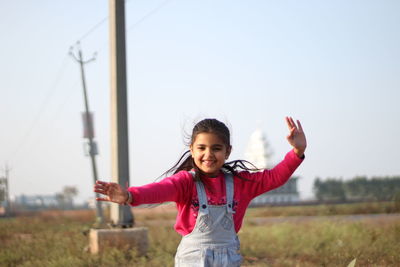 Dancing girl  in happy mood 