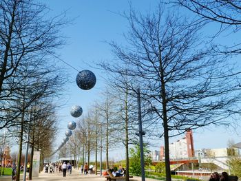 People walking in park