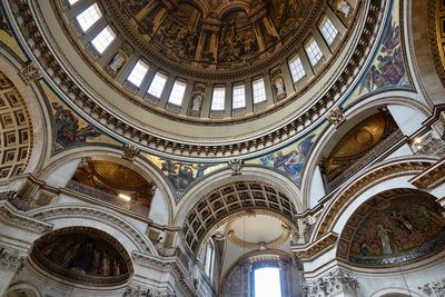 Low angle view of ceiling of building