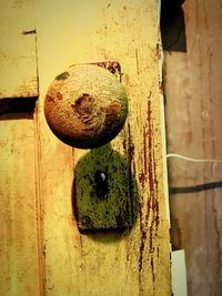 Close-up of rusty wooden door